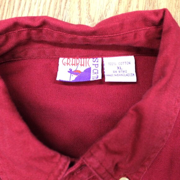 VTG ALABAMA CRIMSON TIDE CASUAL 100% COTTON SHIRT DARK RED Sz X-LARGE, XL - Picture 3 of 4
